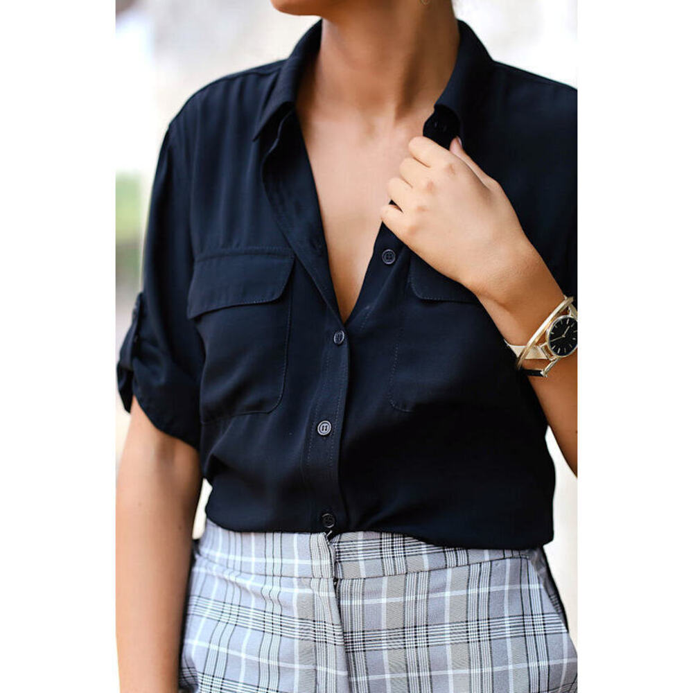 Lulus Best Of Friends Black Button-up Top - Size S
